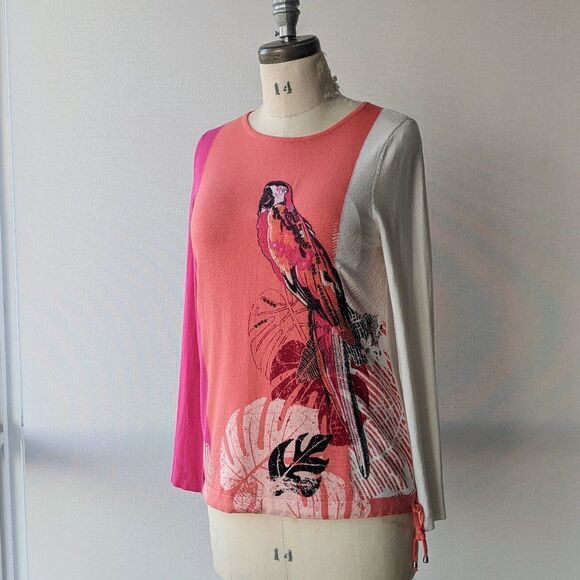 Gerry Weber Collection - Color Block Sweater with Embroidered Parrot - Picture 1 of 5